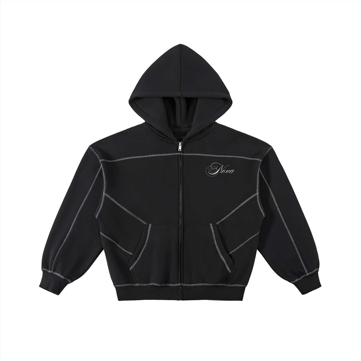Cursive Zip Hoodie