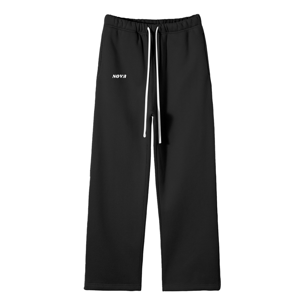 Unisex Solid Color Fleece Straight Leg Pants