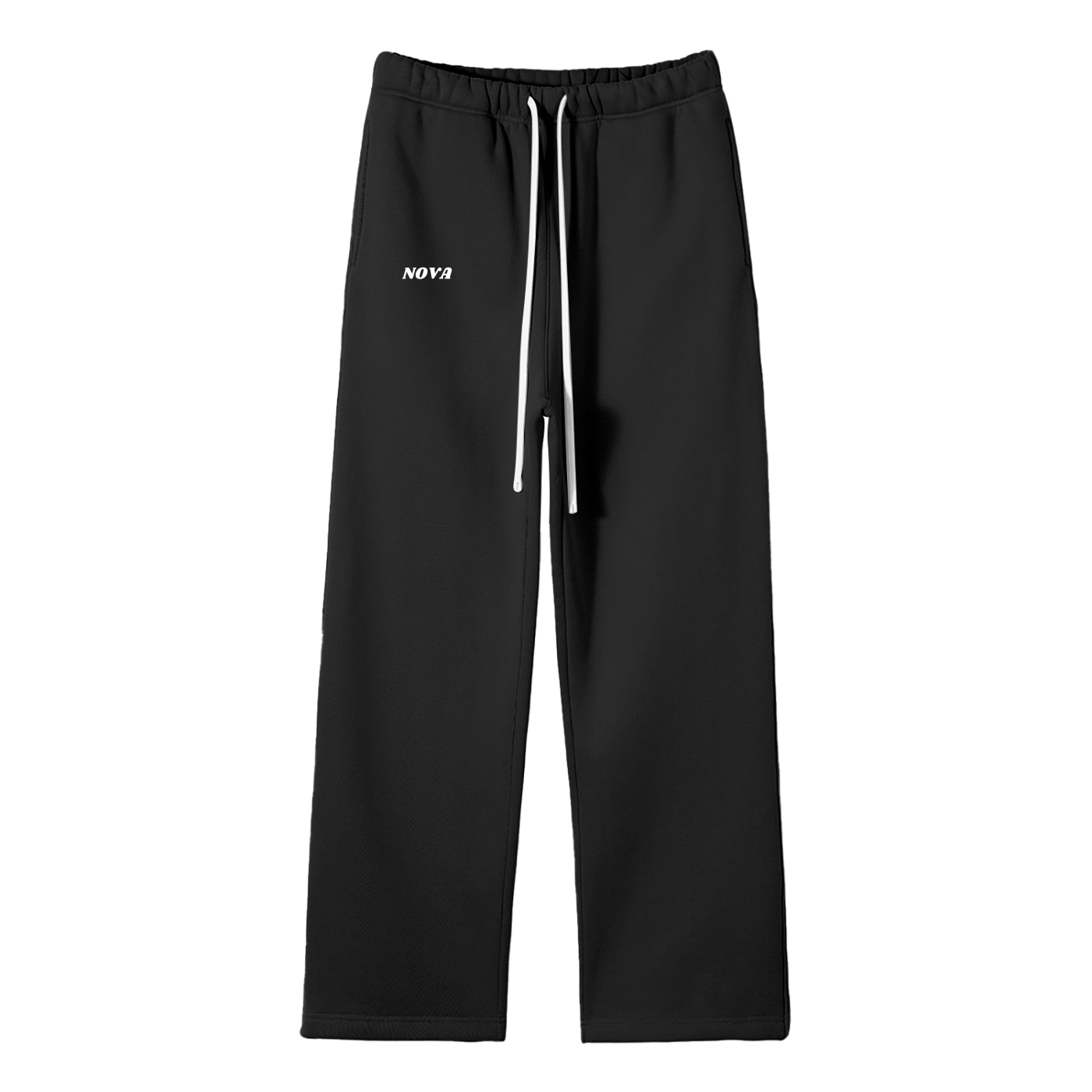 Unisex Solid Color Fleece Straight Leg Pants